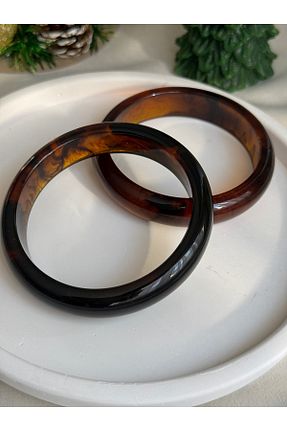 دستبند جواهر قهوه ای زنانه سنگ طبیعی MOD10 - کد 889650252