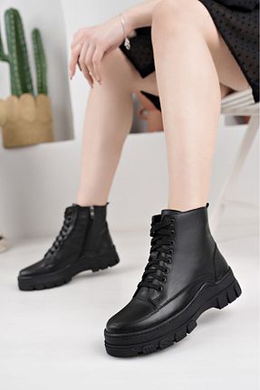 بوت / نیم بوت مشکی زنانه چرم خالص Diego Carlotti - کد 889678408