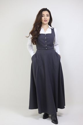 ست بالاتنه و پائین تنه حجاب طوسی زنانه رگولار Bezzazzen - کد 890470710