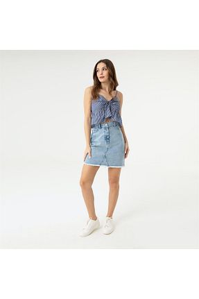 دامن آبی زنانه جین İZA CASUAL - کد 889691689