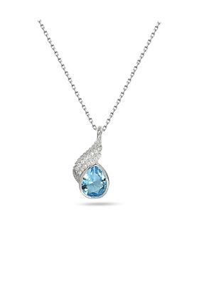 گردنبند نقره آبی زنانه 925 عیار Brezza Lusso Jewelry - کد 890472156
