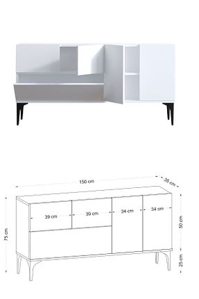 کنسول سفید Suntalam Decormet - کد 686006862