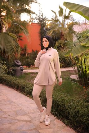 ست گرمکن حجاب بژ زنانه رگولار Ryzi Moda - کد 890474642