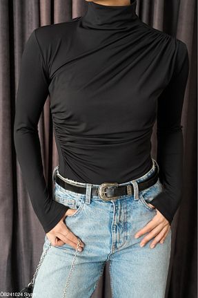بلوز مشکی زنانه ساده Lupies - کد 890476416
