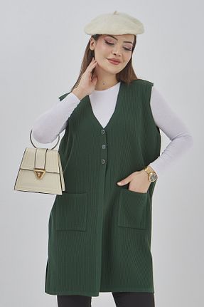 جلیقه سبز زنانه رگولار Elçelya Moda - کد 889714913