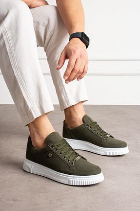 کفش اسنیکر خاکی مردانه بند دار L.A Polo - کد 889709263