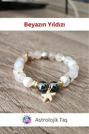دستبند جواهر بژ زنانه سنگ طبیعی Astrolojik Doğal Taş - کد 890482307
