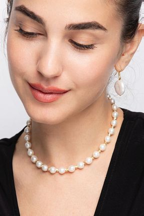 گردنبند جواهر سفید زنانه سنگ cicekartstudio - کد 890476872