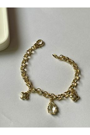 دستبند استیل (فولاد) طلائی زنانه استیل ضد زنگ NAZLI - کد 856924533