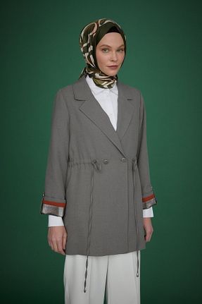 کت بلیزر خاکی زنانه رگولار Nihan - کد 887042301