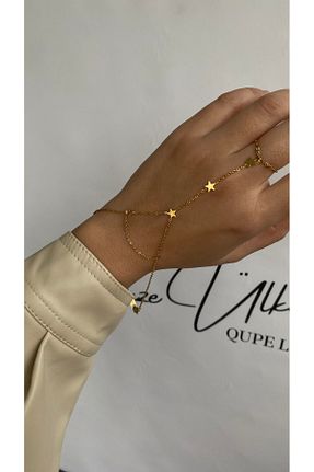 دستبند استیل (فولاد) طلائی زنانه استیل (فولاد) GAMZE - کد 889750219
