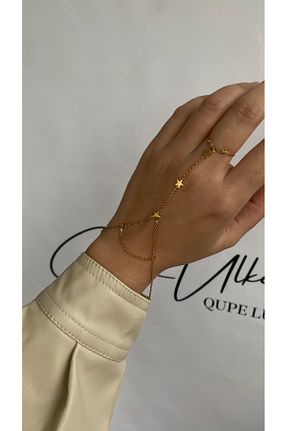 دستبند استیل (فولاد) طلائی زنانه استیل (فولاد) GAMZE - کد 889750219