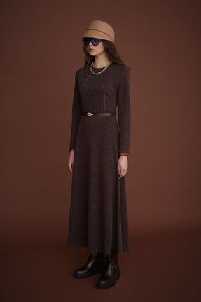 لباس حجاب قهوه ای زنانه رگولار Nihan - کد 889751327