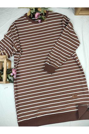 تونیک قهوه ای زنانه بافت ALMİNA - کد 889801534