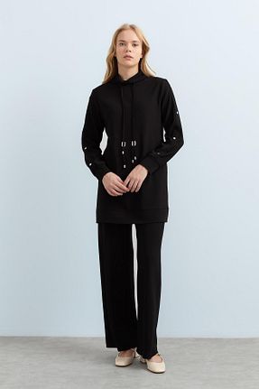 ست بالاتنه و پائین تنه حجاب مشکی زنانه رگولار Nihan - کد 871569323