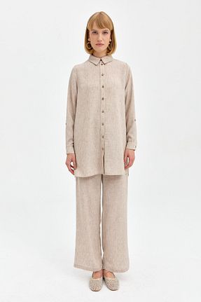 ست بالاتنه و پائین تنه حجاب طوسی زنانه رگولار Nihan - کد 889782290
