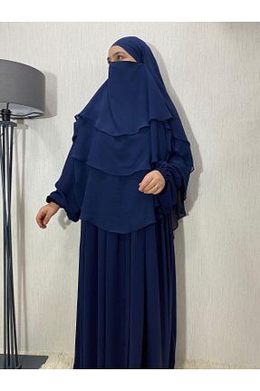 کلاه و ابایا سرمه ای زنانه بافتنی ARKARLİN - کد 872320349
