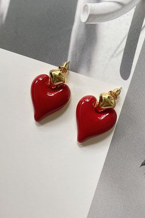 گوشواره جواهر قرمز فلزی Glaren - کد 648447990