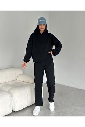 سوئیشرت مشکی زنانه ساده CVN MODA - کد 889855523
