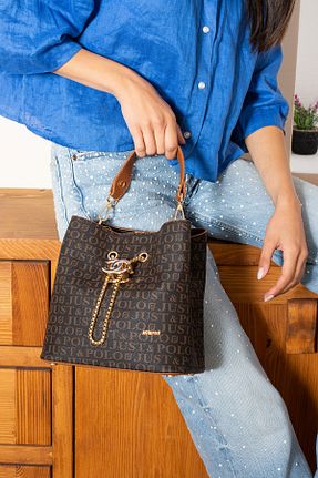 کیف دوشی قهوه ای زنانه چرم مصنوعی Just Polo - کد 48381473