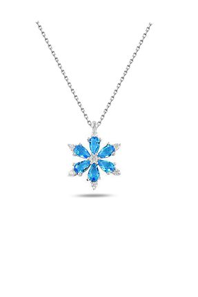 گردنبند نقره آبی زنانه 925 عیار Brezza Lusso Jewelry - کد 233237890