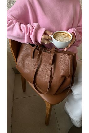 کیف دوشی قهوه ای زنانه چرم مصنوعی MARSİLYA - کد 865988599