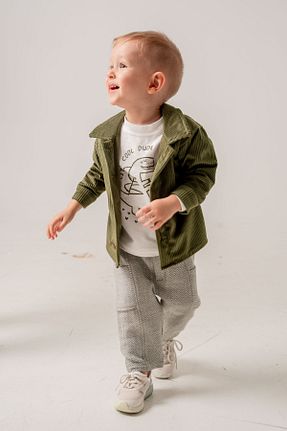 ست نوزادی خاکی بچه گانه پنبه ای JNF kids - کد 890660273