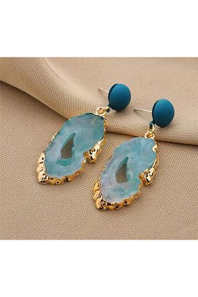 گوشواره جواهر آبی سنگ طبیعی Pelin Aksesuar - کد 889935126