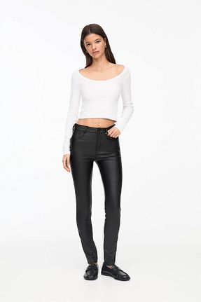 شلوار مشکی زنانه پلی استر Pull & Bear - کد 889939390