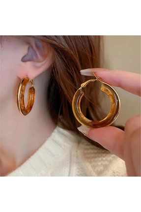 گوشواره جواهر قهوه ای Pelin Aksesuar - کد 889935469