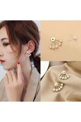 گوشواره جواهر زرد مروارید Pelin Aksesuar - کد 890663785