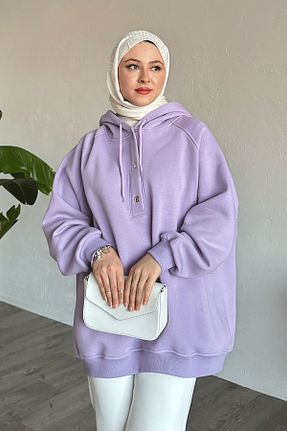 سوئیشرت حجاب بنفش زنانه پنبه پلی استر InStyle - کد 889948242