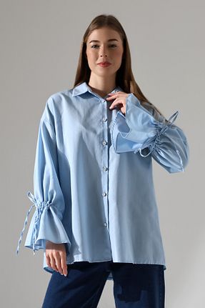 پیراهن آبی زنانه Relaxed ensade - کد 890687553