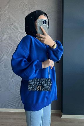 پلیور حجاب سرمه ای زنانه اکریلیک DEMİRBEY TEKSTİL - کد 890661476
