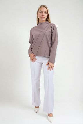 بلوز قهوه ای زنانه ساده Vitrin - کد 889976356
