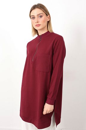 تونیک زرشکی زنانه پنبه ای Linvey - کد 889974887