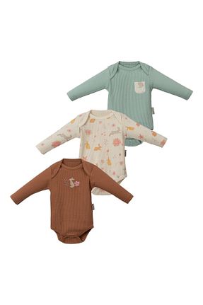 بادی و سرهمی نوزادی رنگی بچه گانه پارچه Lolons - کد 833114030