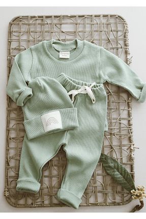 ست نوزادی سبز بچه گانه پنبه ای MODA - کد 890705840