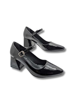 کفش پاشنه بلند کلاسیک مشکی زنانه چرم مصنوعی ÇİĞDEM KUNDURA - کد 889998105