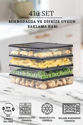 ظرف نگهداری طوسی پلاستیک DENS - کد 890034605