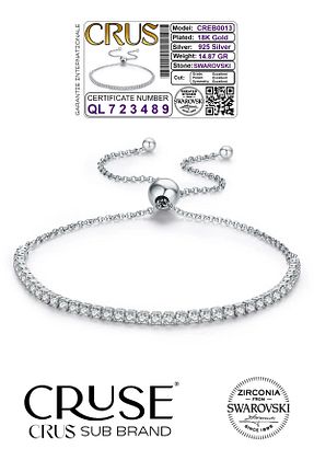 دستبند نقره زنانه 925 عیار Cruse - کد 890038983