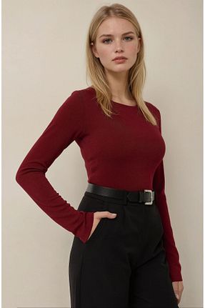 بلوز زرشکی زنانه ساده Hiccup - کد 882877418