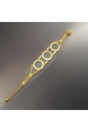 دستبند جواهر طلائی زنانه روکش طلا FM - کد 828129403