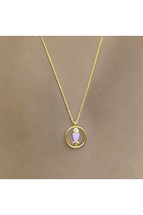 گردنبند جواهر طلائی زنانه روکش طلا FM - کد 748761785