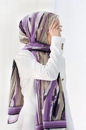 شال بنفش زنانه Medine İpeği Vissona - کد 890098665