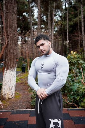 تیشرت اسپرت طوسی مردانه تنگ / اسلیم StayFit Wears - کد 889660712