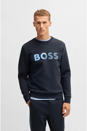 سوئیشرت سرمه ای مردانه طرح دار BOSS - کد 890133160