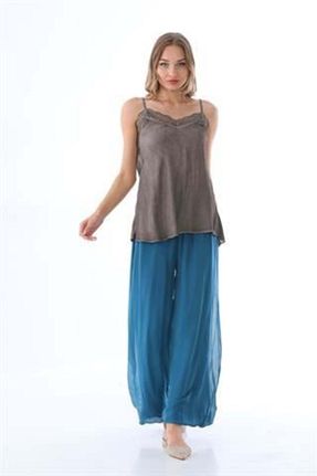 شلوار آبی زنانه بافتنی Bohem Stil - کد 890136045