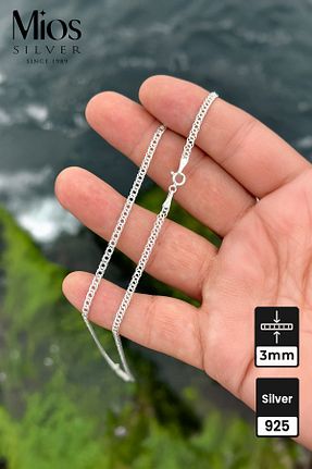 گردنبند نقره رنگی مردانه 925 عیار Mios Silver - کد 884095473