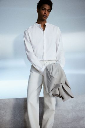 پیراهن سفید مردانه رگولار H&M - کد 890148709